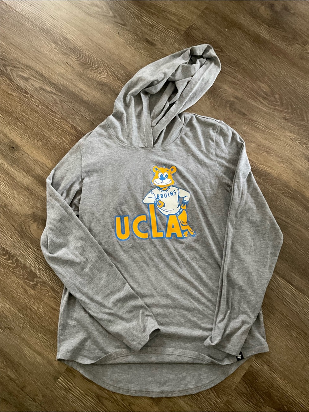 NWOT UCLA Bruins Grey Hooded Long Sleeve Tee Large